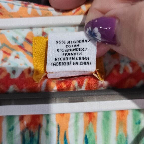 Ruby Rd Petites Womens Blouse Multi-Color Size PS Cotton Blend Stretch Pullover - Picture 6 of 12